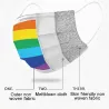 Masque de protection visage/bouche - antibactérien - jetable - motif arc-en-ciel - 10 pièces