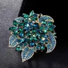 Grøn krystal blomsterbroche