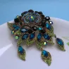 Big colorful crystal flower broochBrooches