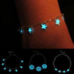 Bracelet de cheville en métal - coeurs lumineux / étoiles / fleurs