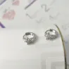 Flocon de cristal - petites boucles d'oreilles rondes en argent
