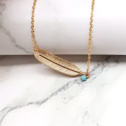 Vintage anklet - with leaf / turquoise beadAnklets