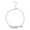 Vintage anklet - with leaf / turquoise beadAnklets