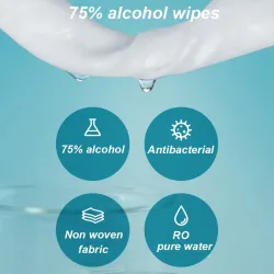 Antibacterial wet wipes - 75% alcoholSkin