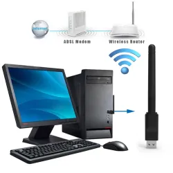 RedLAN inalámbrica Wi-Fi - adaptador con antena - USB - 150Mbps