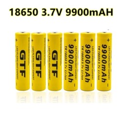 3,7V - 9900mah - 18650 - Li-on batteri - oppladbart