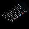Silver hair pins - colorful roses / crystals - 20 piecesHair clips