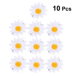 Dekorativa hårspännen - vita prästkragar - 10 stycken