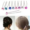 Forcine per capelli in argento - con cristalli - 10 pezzi