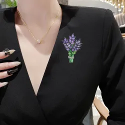 Bando de cristal lavanda - broche