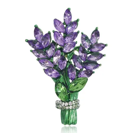 Bouquet de lavande en cristal - broche