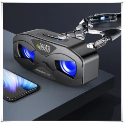 Bluetooth højttaler - kraftig bas - FM radio - TF kort - LED - med display