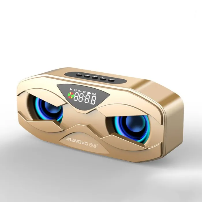 Bluetooth-högtalare - kraftfull bas - FM-radio - TF-kort - LED - med display