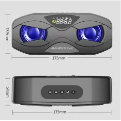 Bluetooth højttaler - kraftig bas - FM radio - TF kort - LED - med display