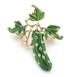 Grøn krystal agurk - broche