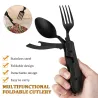 4 in 1 multifunction foldable cutlery - fork - spoon - knife - bottle openerSurvival tools