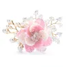 Kristallen bloem met parels - brocheBroches