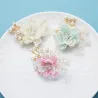 Flor de cristal com pérolas - broche