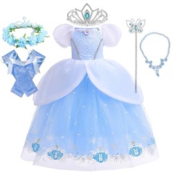 Prinsessblå klänning - flickdräkt
