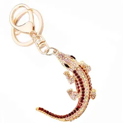 Crystal crocodile - metal keychainKeyrings