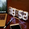 Nowoczesny zegar ścienny 3D - LED - cyfrowy budzik - ze światłemZegary