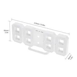 Modern 3D väggklocka - LED - digital väckarklocka - med ljus