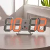 Moderne 3D vægur - LED - digitalt vækkeur - med lys