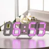 Modern 3D väggklocka - LED - digital väckarklocka - med ljus