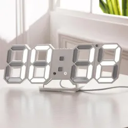 Modern 3D wall clock - LED - digital alarm clock - with lightClocks