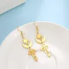 Brincos longos da moda - cogumelo / estrelas / lua