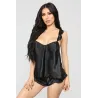 LenceríaPijama sexy satinado - shorts - top sin mangas - conjunto