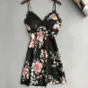 Sexig blommig sovkläderskjorta - miniklänning