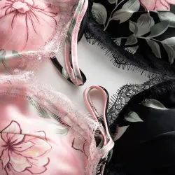Sexy geblümtes Nachthemd - Minikleid