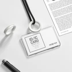 Transparenter Ausweishalter - mit Umhängeband