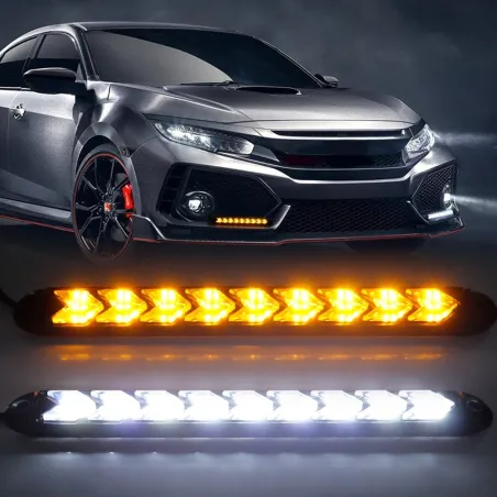 Bande de phare de voiture universelle - DRL - lumière LED - étanche - 2 pièces