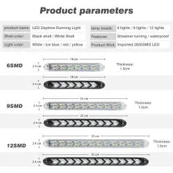Bande de phare de voiture universelle - DRL - lumière LED - étanche - 2 pièces