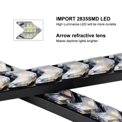 Bande de phare de voiture universelle - DRL - lumière LED - étanche - 2 pièces