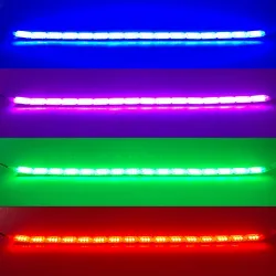 Lumière RVB - lumières DRL de voiture - bande LED colorée - étanche - 2 pièces