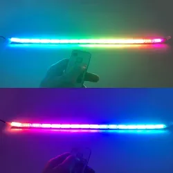 Lumière RVB - lumières DRL de voiture - bande LED colorée - étanche - 2 pièces