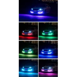 Lumière RVB - lumières DRL de voiture - bande LED colorée - étanche - 2 pièces