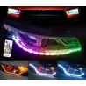 Lumière RVB - lumières DRL de voiture - bande LED colorée - étanche - 2 pièces