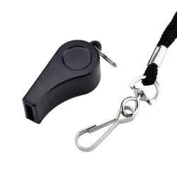 Sifflet d'arbitre de sport - avec cordon - alliage d'aluminium