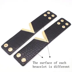 PulseraEstilo punk retro - letra V - pulsera de cuero