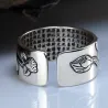 Bague sutra cœur bouddhiste - lotus - argent - redimensionnable - unisexe