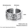 Buddhist heart sutra ring - lotus - silver - resizable - unisexRings