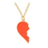 Coeur rouge brisé / épissure de bouteille de vin - collier doré - 2 pièces