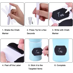 Etiquette ardoise effaçable - stickers pot noir - avec stylo