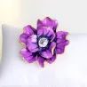 Fleur violette avec cristal - broche broche