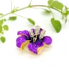 Flor roxa com cristais - alfinete broche