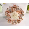Fiore rosa in resina con cristalli - spilla a spillo